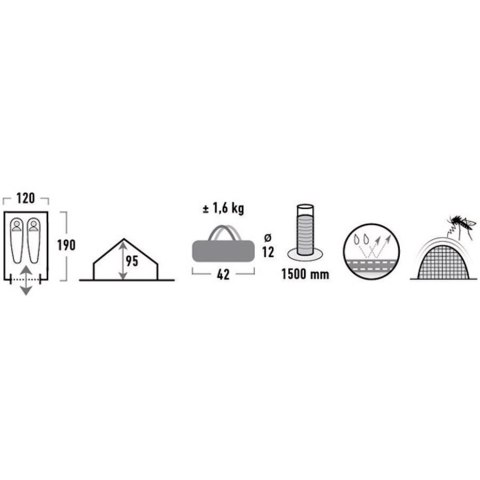 Namiot High Peak Minipack 2 niebieski 10155 High Peak