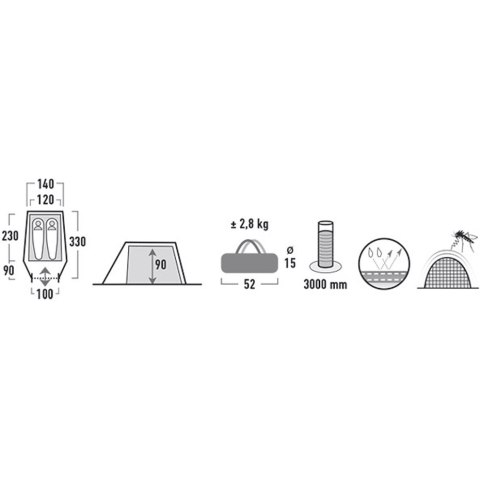 Namiot High Peak Kite 2 oliwkowy 10188 High Peak