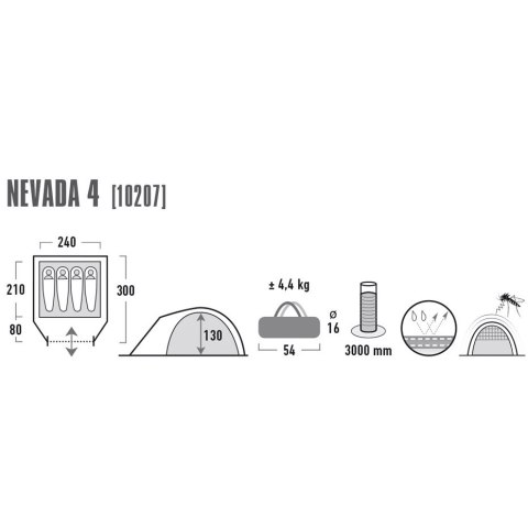 Namiot High Peak Nevada 4 szaro-czerwony 10207 High Peak