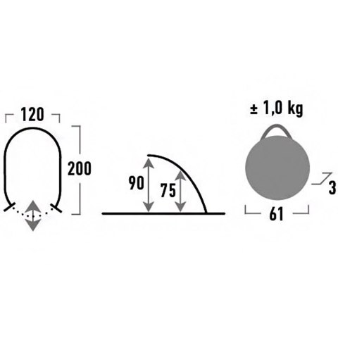 Namiot plażowy High Peak Calvia niebiesko-szary 10124 High Peak