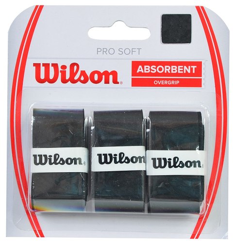 Owijka Wilson Pro Soft Absorbent Overgrip czarna 3szt WRZ4040 Wilson