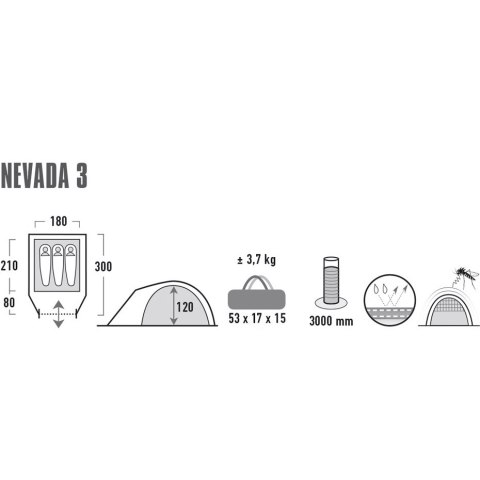 Namiot High Peak Nevada 3 jasnoszary 10203 High Peak