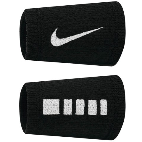 Frotki na nadgarstek Nike Elite Doublewide Wristbans 2 szt. czarno-białe N1006700010OS Nike
