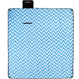 Koc piknikowy Meteor 180x200 cm XL niebieskie zygzaki 77057 Meteor