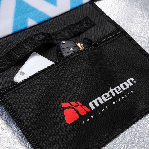 Koc piknikowy Meteor 180x200 cm XL niebieskie zygzaki 77057 Meteor