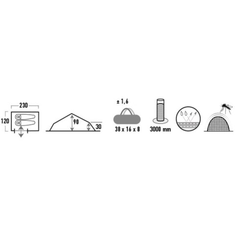 Namiot High Peak Siskin 2.0 LW zielono-czerwony 10330 High Peak