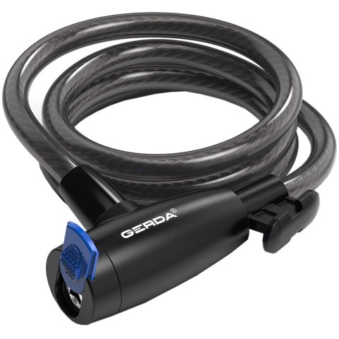 Zapięcie rowerowe Gerda linka, korpus okrągły, osłona klucza czarna Flex 1500/10T Gerda