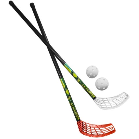 Zestaw do unihokeja Azetx Mamba Junior 2 kije HDPE proste bez owijki 87 cm+2 piłki Optimus AZETX
