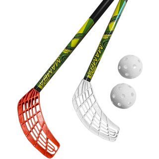 Zestaw do unihokeja Azetx Mamba Junior 2 kije HDPE proste bez owijki 87 cm+2 piłki Optimus AZETX