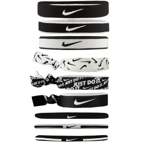 Gumki do włosów Nike Mixed Ponytail Holders 9 szt. czarno-białe N0003537036OS Nike