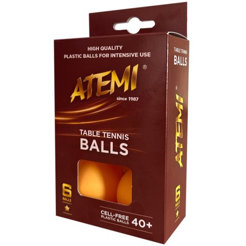 Piłeczki do ping ponga Atemi* pomarańczowe 6szt. Atemi