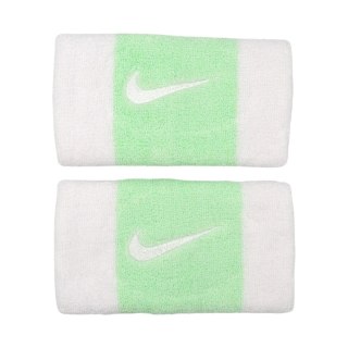 Frotki na nadgarstek Nike Swoosh Doublewide Wristbands 2 szt. biało-zielone N0001586117OS Nike
