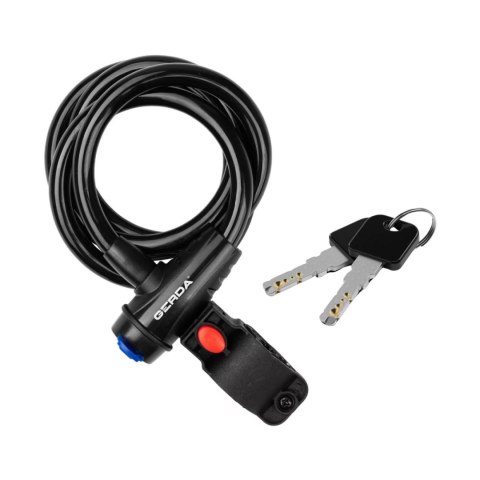 Zapięcie rowerowe Gerda długa pętla, korpus okrągły FLEX MAX 1800/12T czarne 0SFL0180012 06T2XP Gerda