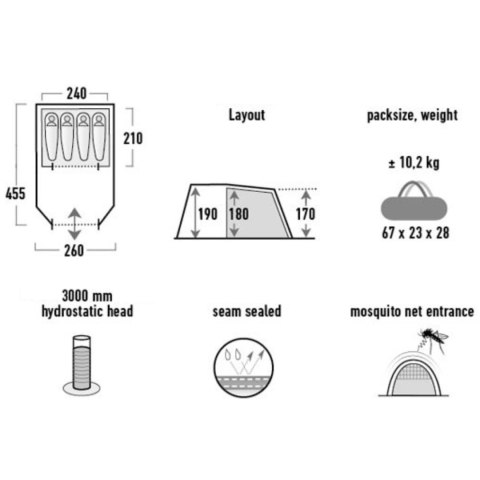 Namiot High Peak Torri 4.0 ciemnoszaro-zielony 11803 High Peak