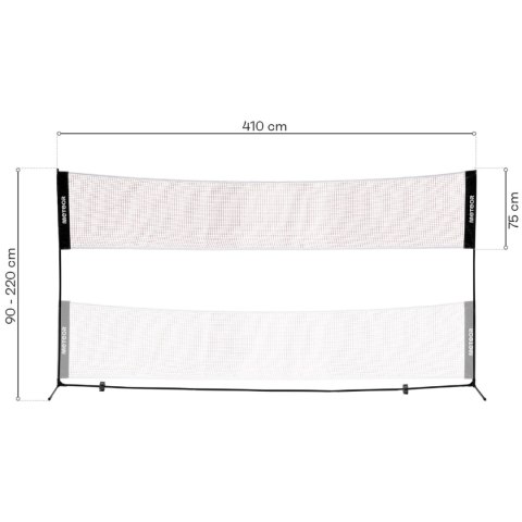 Siatka do badmintona, tenisa, siatkówki 3w1 + słupki Meteor 5.1 x 2.2 m 17602 Meteor