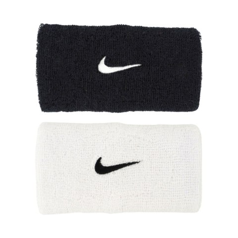 Frotki na rękę Nike Swoosh Wristbands 2 szt. biało-czarne N1012406036OS Nike