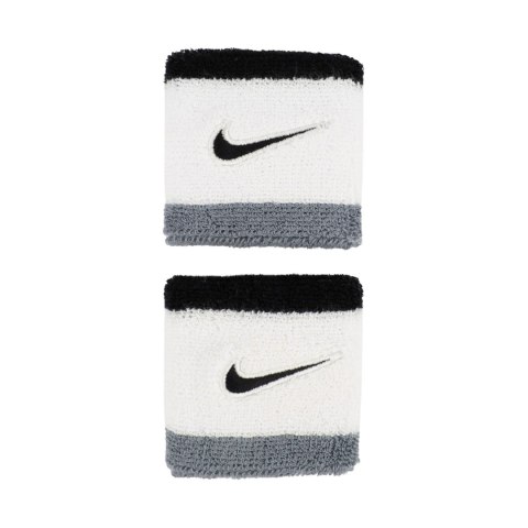 Frotki na rękę Nike Swoosh Wristbands 2 szt. biało-czarne-szare N1012405122OS Nike
