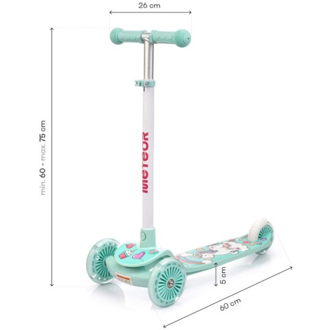 Hulajnoga Meteor trójkołowa Funny miętowa 17749 Meteor