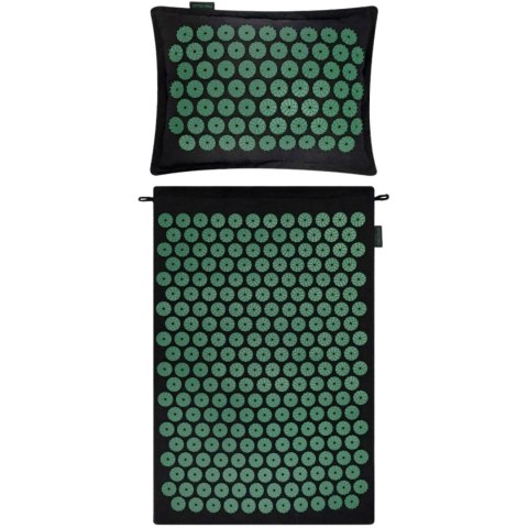 Mata do akupresury i masażu z poduszką Spokey Akumat czarno-zielona 944215 Spokey