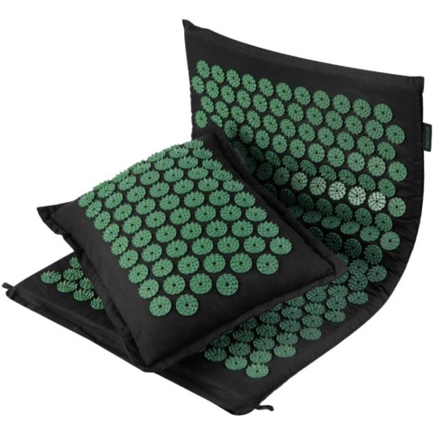 Mata do akupresury i masażu z poduszką Spokey Akumat czarno-zielona 944215 Spokey