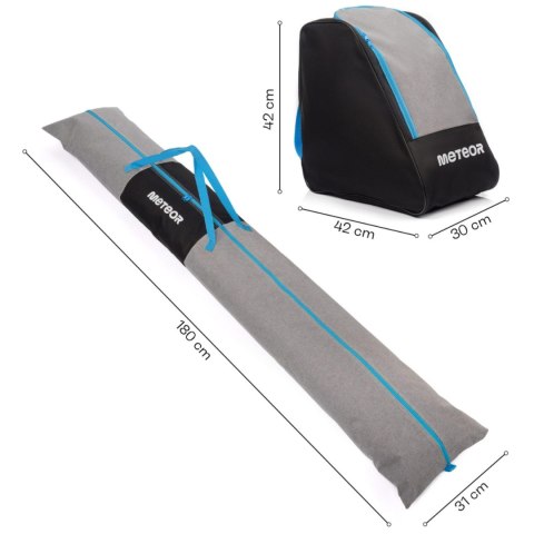 Zestaw narciarski Meteor Croma torba+pokrowiec szaro-czarny 17314 Meteor