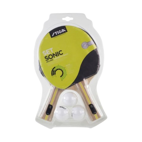 Zestaw rakietek do ping ponga Stiga Set Sonic 2 rakietki 3 piłki STIGA