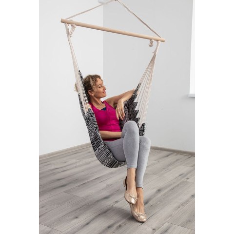 Hamak fotel brazylijski 100x100 Etno czarno-biały 1029634 Royokamp