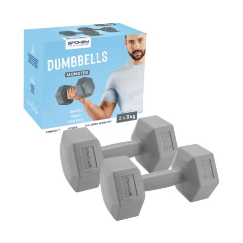 Zestaw hantli Spokey Monster 2x3kg GY szare 943621 Spokey