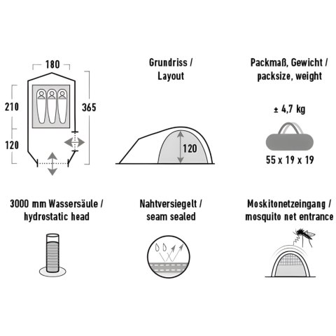 Namiot High Peak Kira 3.1 zielony 10371 High Peak