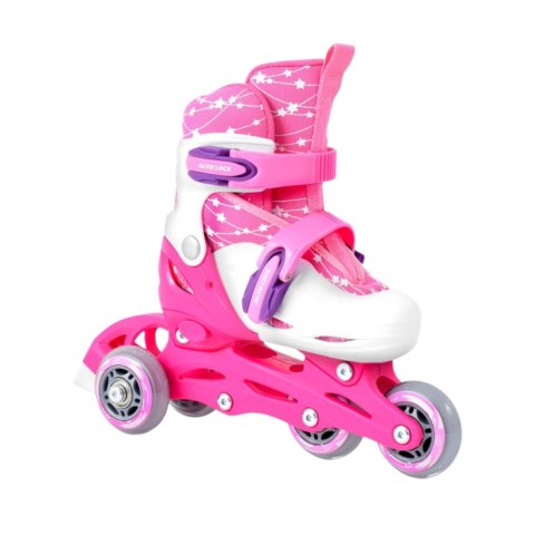 Zestaw łyżworolki Combo Monster,kask,kpl ochraniaczy,plecak Smj 26-29 różowy Smj