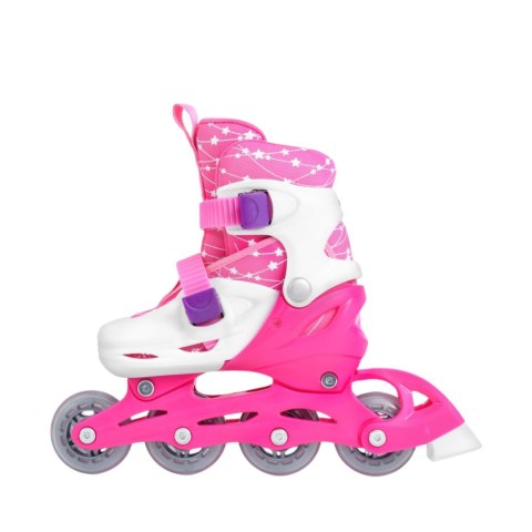 Zestaw łyżworolki Combo Monster,kask,kpl ochraniaczy,plecak Smj 26-29 różowy Smj