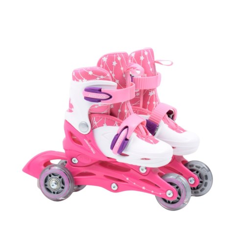 Zestaw łyżworolki Combo Monster,kask,kpl ochraniaczy,plecak Smj 30-33 różowy Smj