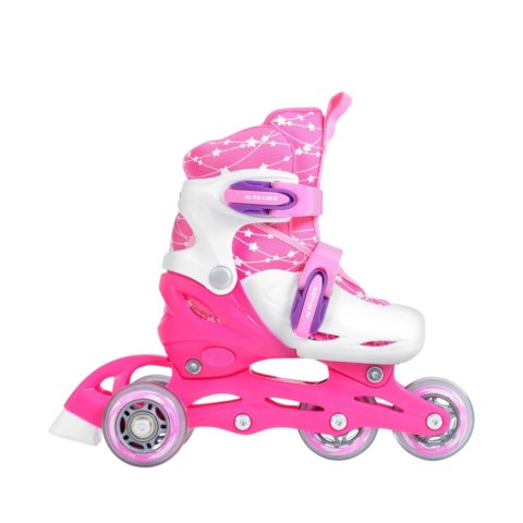 Zestaw łyżworolki Combo Monster,kask,kpl ochraniaczy,plecak Smj 30-33 różowy Smj