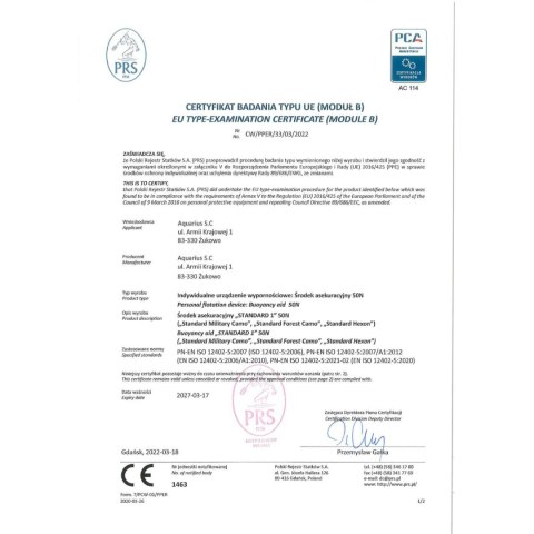 Kamizelka Aquarius Asekuracyjna Standard AQUARIUS