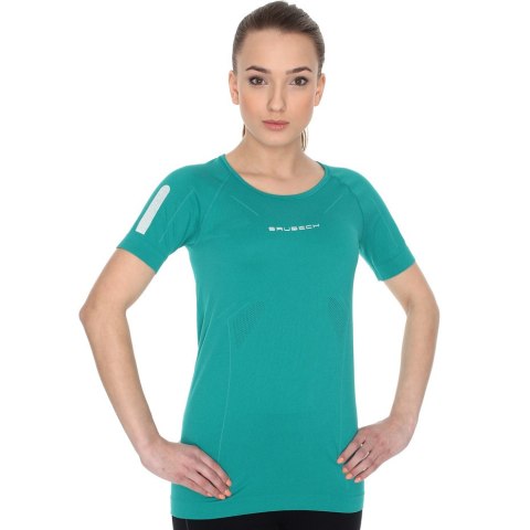 Koszulka damska Brubeck Athletic lazurowa zieleń SS11080 Brubeck
