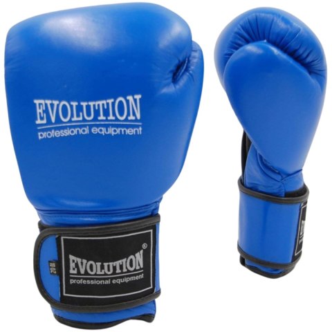 Rękawice bokserskie Evolution profesjonalne ze skóry naturalnej PRO RB-1510,1512 niebieskie Evolution