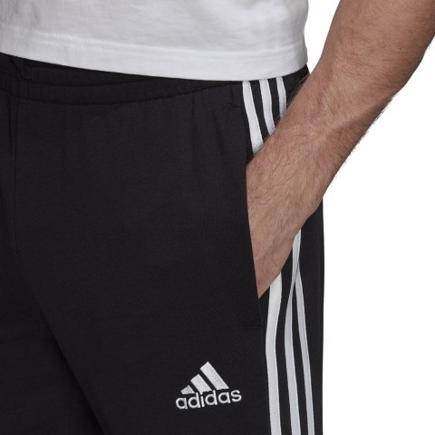 Spodnie męskie adidas Essentials Tapered Elasticcuff 3 Stripes Pant czarne GK8829 Adidas