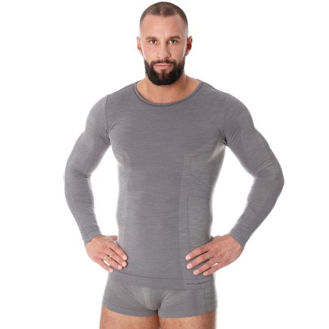 Bluza termoaktywna męska Brubeck Comfort Wool szara LS11600 Brubeck