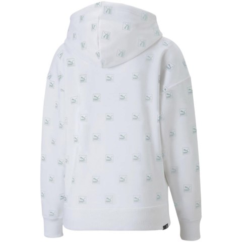 Bluza damska Puma Brand Love AOP Hoodie FL biała 535706 02 Puma