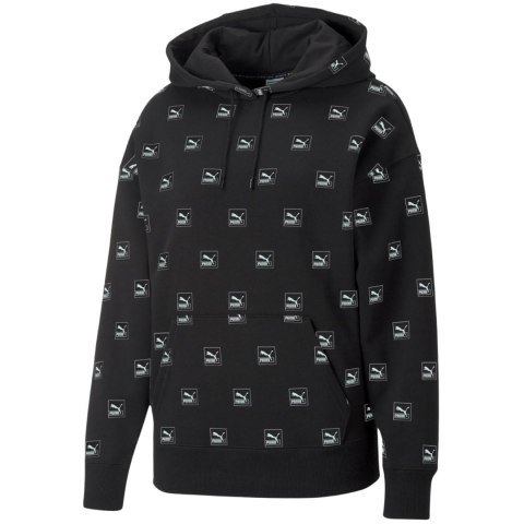 Bluza damska Puma Brand Love AOP Hoodie FL czarna 535706 01 Puma