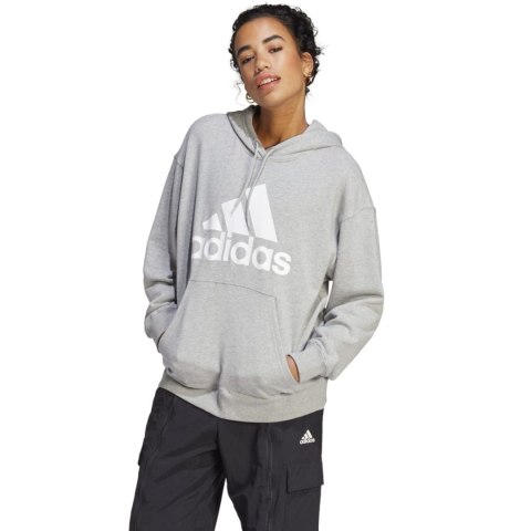 Bluza damska adidas Essentials Big Logo Oversized French Terry Hoodie szara IC9865 Adidas