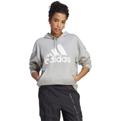 Bluza damska adidas Essentials Big Logo Oversized French Terry Hoodie szara IC9865 Adidas