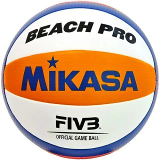 Piłka siatkowa plażowa meczowa Mikasa Beach Pro biało-pomarańczowo-niebieska BV550C Mikasa