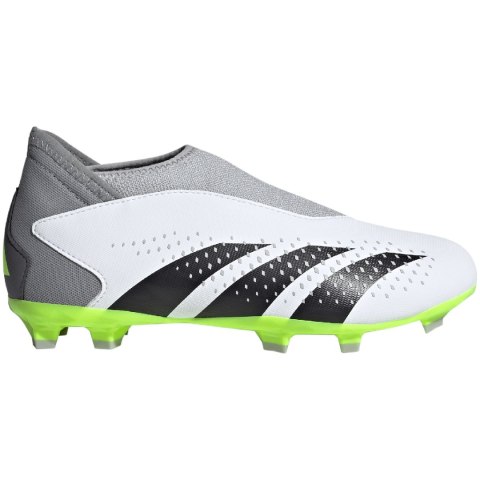 Buty piłkarskie dla dzieci adidas Predator Accuracy.3 Laceless FG biało-szare IF2265 Adidas