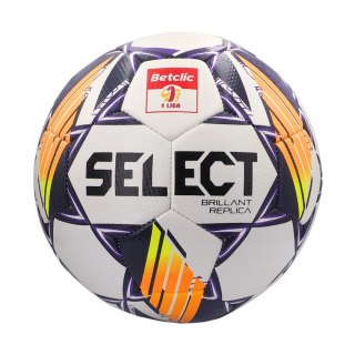Piłka nożna Select Brillant Replica DB Betclic 1 Liga v24 biało-pomarańczowo-fioletowa 18766 Select