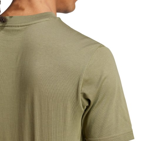 Koszulka męska adidas Essentials Small Logo Single Jersey oliwkowa JF1097 Adidas