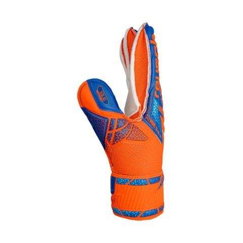 Rękawice bramkarskie Reusch Attrakt Solid Finger Support Junior niebiesko-pomarańczowe 5472510 2290 Reusch