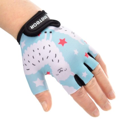Rękawiczki rowerowe dla dzieci Meteor Alpacas błękitne 17392-17393-17394 Meteor