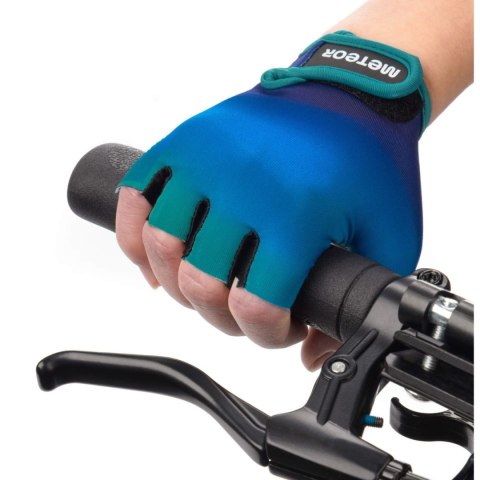 Rękawiczki rowerowe dla dzieci Meteor Fluid niebieskie 17395-17396-17397 Meteor