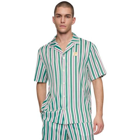 Koszula męska Fila Lastro zielono-kremowa FAM0926 13382 Fila